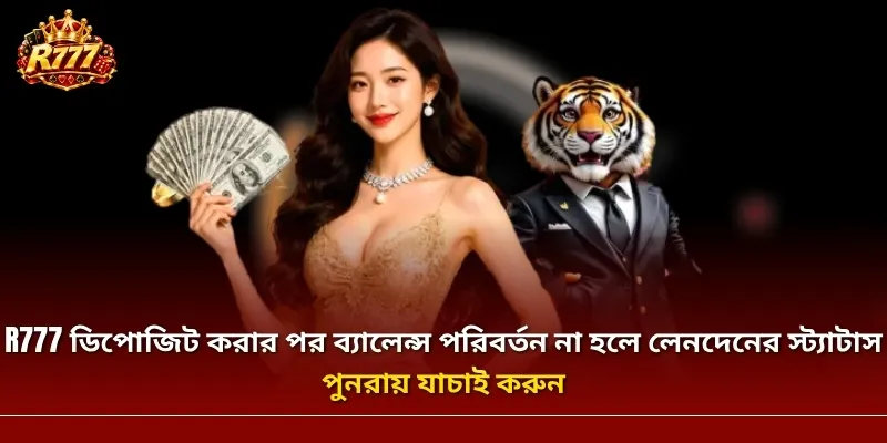 R777 ডিপোজিট করার পর ব্যালেন্স পরিবর্তন না হলে লেনদেনের স্ট্যাটাস পুনরায় যাচাই করুন