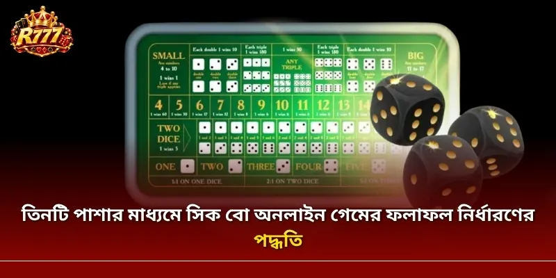 তিনটি পাশার মাধ্যমে সিক বো অনলাইন গেমের ফলাফল নির্ধারণের পদ্ধতি